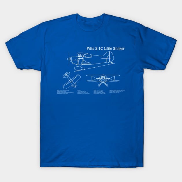 Betty Skelton Pitts S-1C Little Stinker Blueprint - ADpng T-Shirt by SPJE Illustration Photography